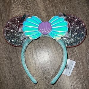 Disney Parks The Little Mermaid Ariel Pearl Minnie Mouse Ears Headband